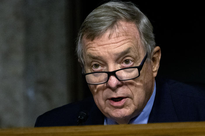 Sen. Richard Durbin, D-Ill., speaks during a Senate Judiciary Committee oversight hearing in August.