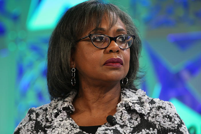 Anita Hill speaks onstage at the Fortune Most Powerful Women Summit in October 2018 in Laguna Niguel, Calif.