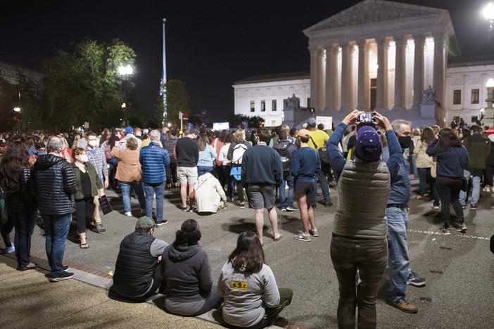Crowds gather Saturday at the Supreme Court to honor the late Justice Ruth Bader Ginsburg.