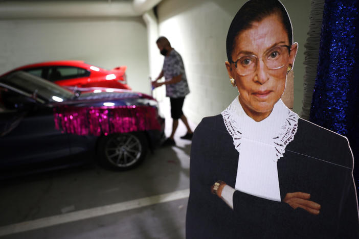 A cardboard cutout of Justice Ruth Bader Ginsburg. The late Supreme Court justice was also a pop culture phenomenon.