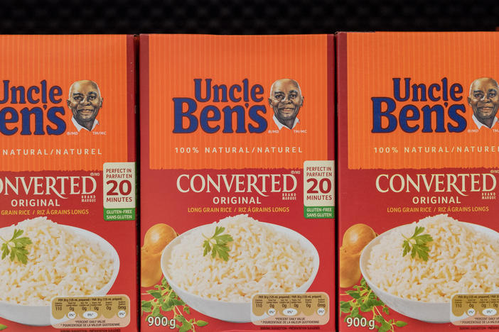 Boxes of Uncle Ben Converted Rice on a store shelf. Mars, Incorporated announced on Wednesday that it is changing the name of the brand to Ben's Original.