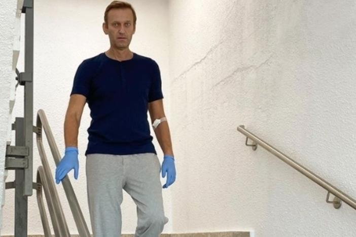 A photo shared last week on Russian opposition leader Alexei Navalny's Instagram account shows him at Berlin's Charité Hospital as his treatment continued.