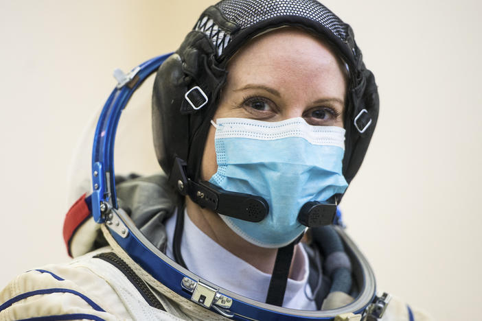 NASA astronaut Kate Rubins participates in Soyuz qualification exams on Wednesday at the Gagarin Cosmonaut Training Center just outside Moscow.