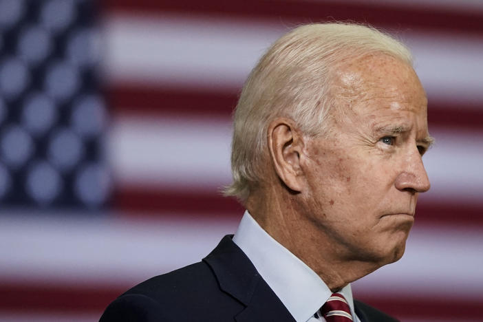 Democratic presidential nominee Joe Biden, pictured on Sept. 15, said in a statement Saturday that the next president should fill the Supreme Court vacancy.