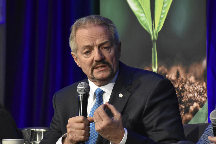 U.S. Bureau of Land Management Acting Director William "Perry" Pendley speaks at a conference for journalists in Fort Collins, Colo., last year.