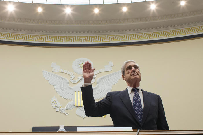 Former Special Counsel Robert Mueller is sworn in before testifying on July 24, 2019 before a House Judiciary Committee hearing about his report on Russian interference in the 2016 presidential election.