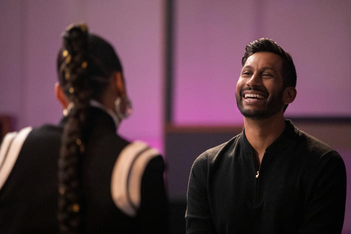 Alicia Keys and Hrishikesh Hirway in Netflix's new documentary series, <em>Song Exploder</em> — an adaptation of Hirway's popular podcast.