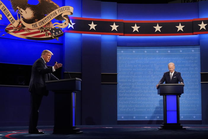 President Trump and Democratic presidential nominee Joe Biden square off during the first presidential debate on Tuesday.
