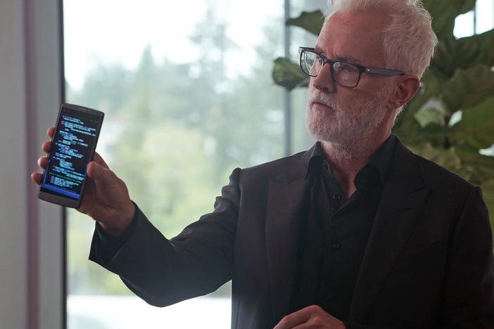 Tech mogul Paul LeBlanc (John Slattery) sounds the alarm in FOX's <em>NeXt.</em>