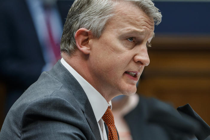 Rick Bright, former director of the Biomedical Advanced Research and Development Authority, testifies to a House subcommittee hearing in May about the government response to the coronavirus.
