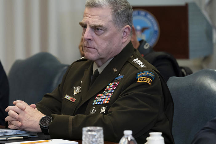 Army Gen. Mark Milley, the chairman of the Joint Chiefs of Staff, is among several top military officials who are quarantining at home. They attended meetings last week with Adm. Charles Ray, the vice commandant of the Coast Guard, who has tested positive for COVID-19.
