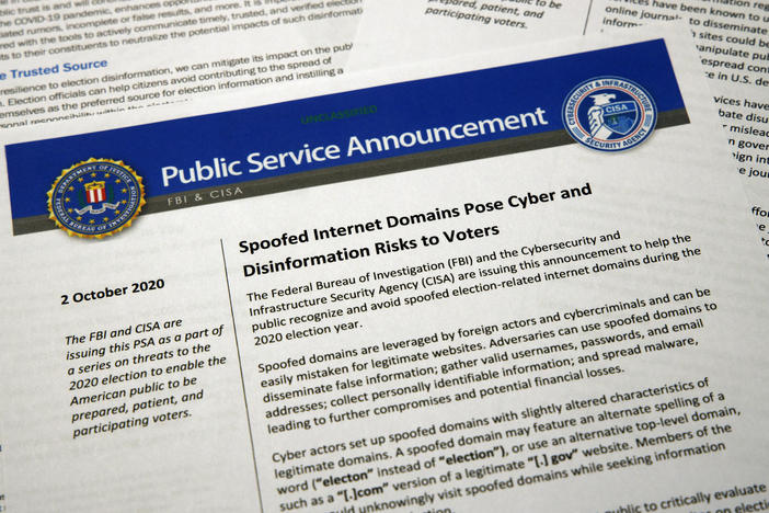 The FBI and other national security agencies say they "won't tolerate foreign interference" in the upcoming election.
