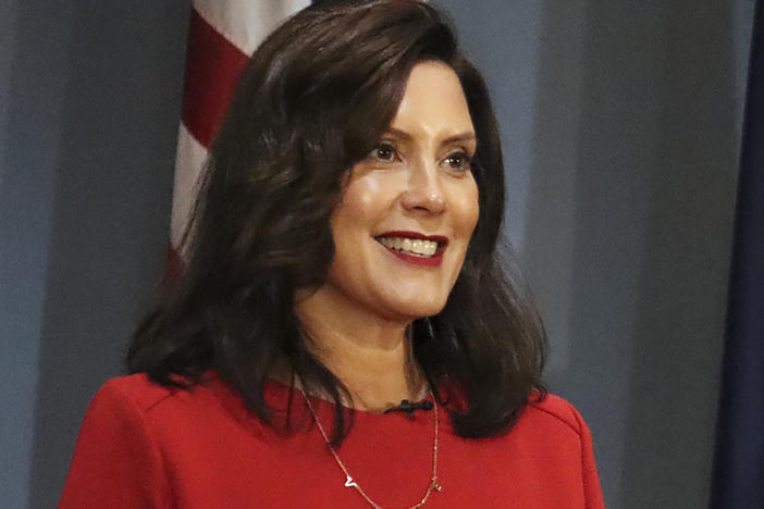 Michigan Gov. Gretchen Whitmer, shown here last month, was allegedly a target of a militia's kidnapping plot.