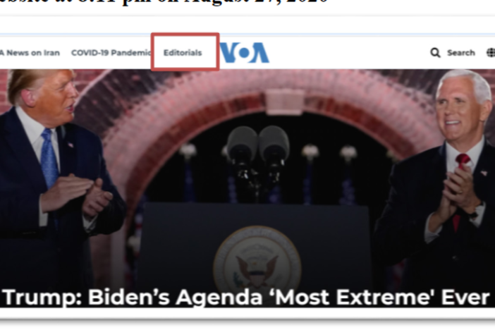 A lawsuit accuses CEO Michael Pack of illegally seeking to influence the Voice of America's news coverage. In one instance, he required a link to administration editorials be placed on VOA's home page, the suit says.