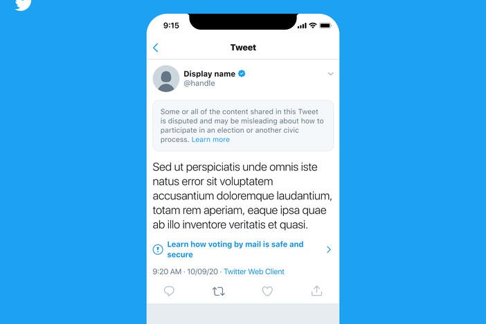 Twitter will add more prominent labels to misleading tweets from U.S. politicians and other high-profile users. Other users won't be able to read the posts until they click past a warning screen.