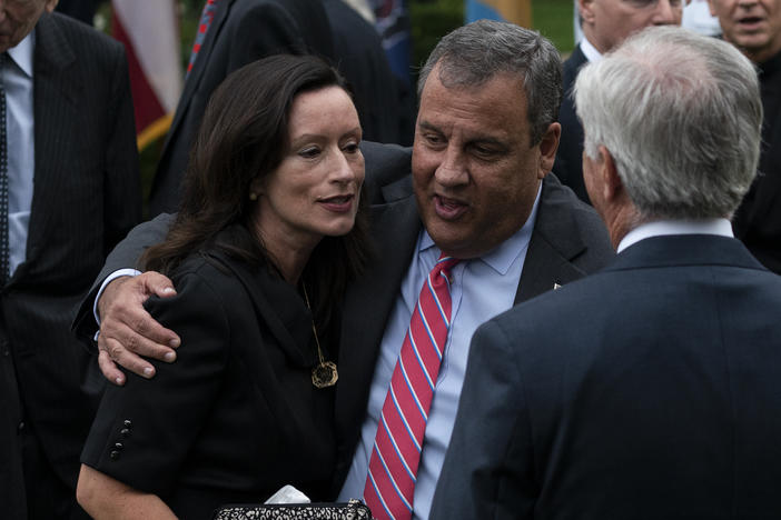 Chris Christie announced he was released from a N.J. hospital Saturday, a week after checking in for mild COVID-19 symptoms. The former New Jersey governor was one of several Republicans to test positive after attending a Sept. 26 event (pictured above) at the White House.