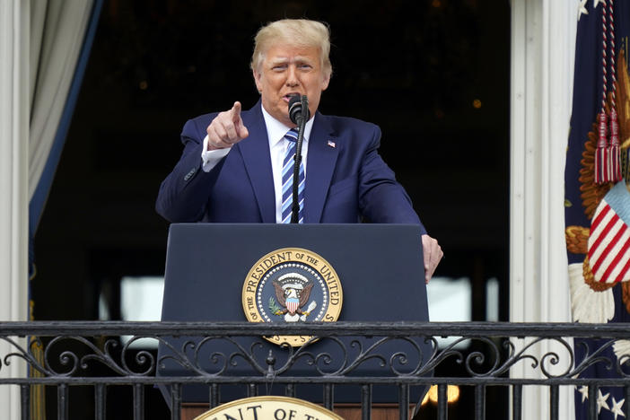 President Trump gave remarks at his first public event since testing positive for the coronavirus earlier this month.
