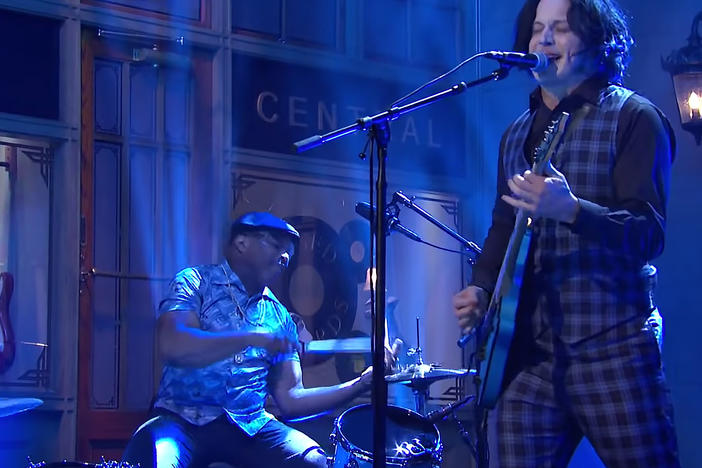 Jack White, performing "Lazaretto" on <em>Saturday Night Live.</em>