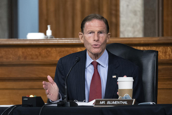 Sen. Richard Blumenthal, D-Conn., asked Judge Amy Coney Barrett to recuse herself from any case involving the presidential election — should it reach the court.