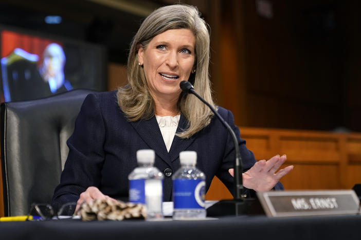 Sen. Joni Ernst, R-Iowa, highlighted the moment in history for Supreme Court nominee Amy Coney Barrett in her opening statement before the Senate Judiciary Committee.