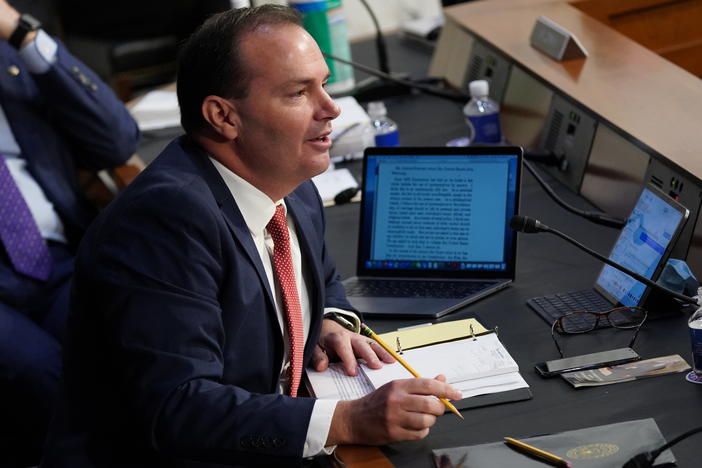 Sen. Michael Lee, R-Utah, speaks during the Senate Judiciary Committee confirmation hearing on Monday.