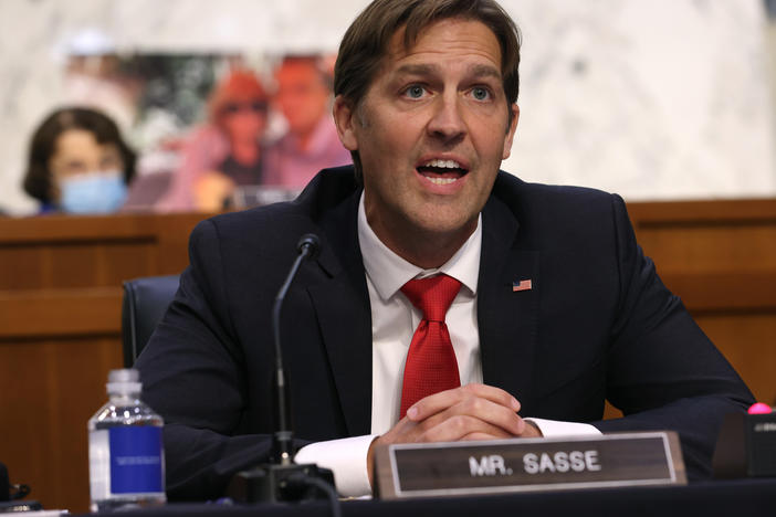 Sen. Ben Sasse, R-Neb., speaks during the Senate Judiciary Committee hearing for Amy Coney Barrett's Supreme Court nomination on Monday.