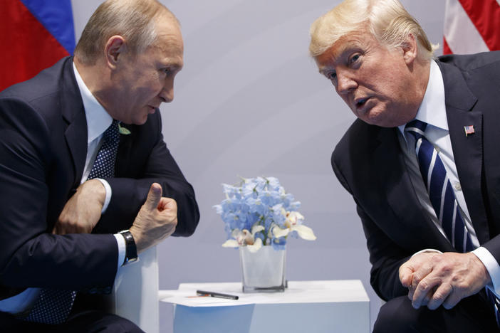 President Trump meets with Russian President Vladimir Putin at the G-20 summit in 2017 in Hamburg, Germany.