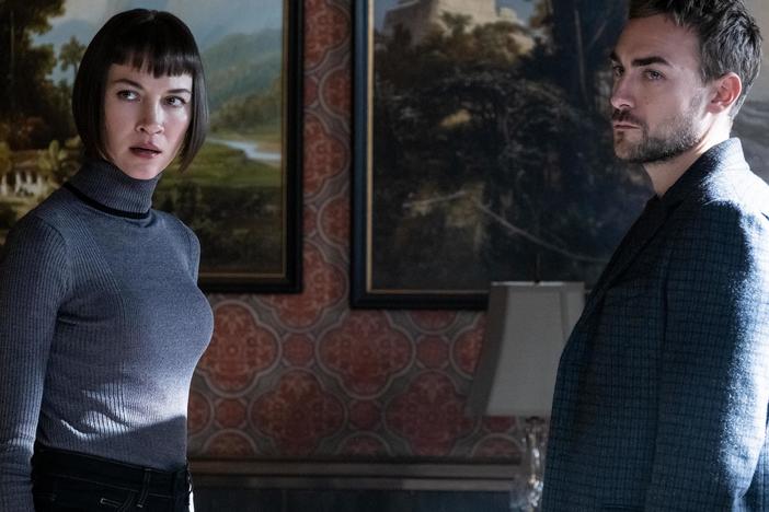 Siblings Ana (Sydney Lemmon) and Daimon (Tom Austen) have a rivalry that causes infernal conflict in Hulu's <em>Helstrom</em>.