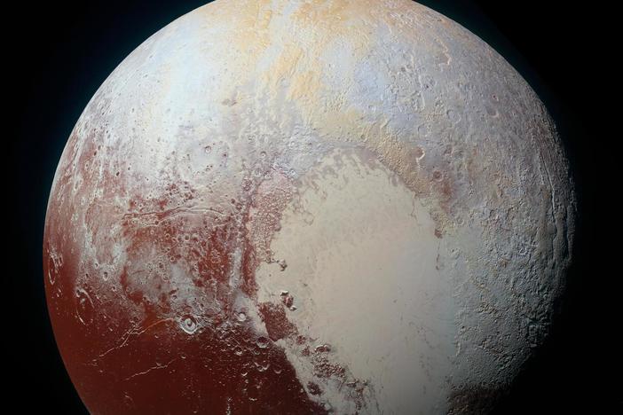 NASA's New Horizons spacecraft captured this high-resolution enhanced color view of Pluto on July 14, 2015.