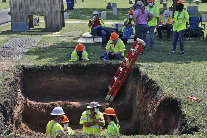 A second excavation is planned in Tulsa, Okla., this week to unearth potential unmarked mass graves from a race massacre in 1921. In July,  researchers began excavation at Oaklawn Cemetery, shown here. They found no evidence of human remains at that particular excavation site.