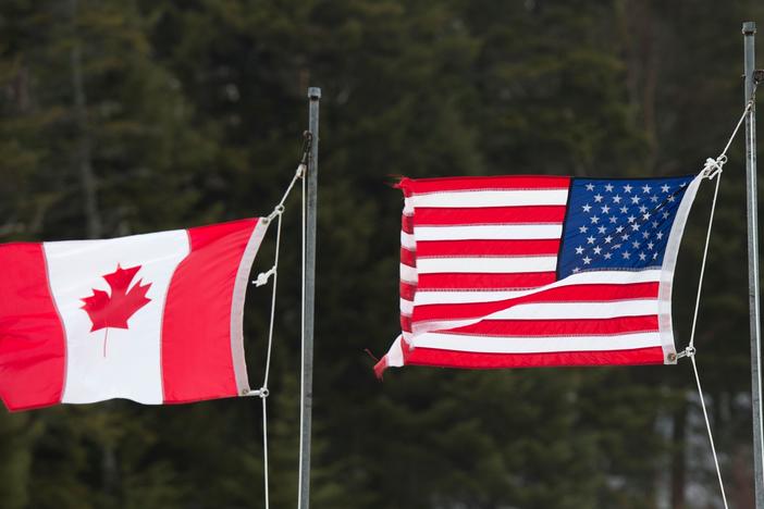 The U.S.-Canada border at Pittsburg, N.H., in 2017. The U.S. borders with Canada and Mexico will stay closed to nonessential travel through Nov. 21.