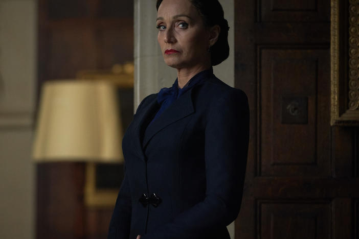 Mrs. Danvers (Kristin Scott Thomas) is forbidding, foreboding and fierce — easily the best thing about Netflix's <em>Rebecca</em> remake.