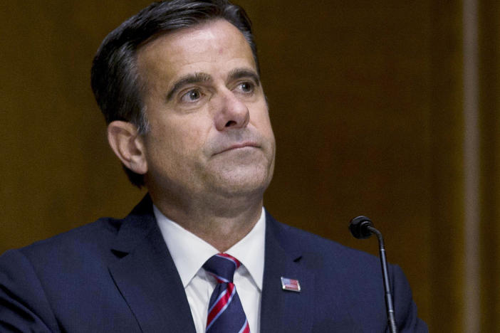 Director of National Intelligence John Ratcliffe, seen above during his earlier tenure in the House, delivered a briefing on election threats on Wednesday evening.