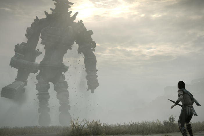 This image from the 2018 remake of <em>Shadow of the Colossus</em> emphasizes the lonely nature of its landscape.