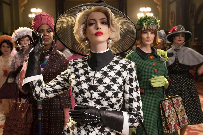 Anne Hathaway is the Grand High Witch in the film adaptation of Roald Dahl's <em>The Witches.</em>