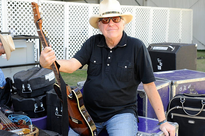 Country legend Jerry Jeff Walker poses backstage at a country music festival in 2009. Walker, best known for his hit "Mr. Bojangles," died Friday after complications from throat cancer. He was 78.