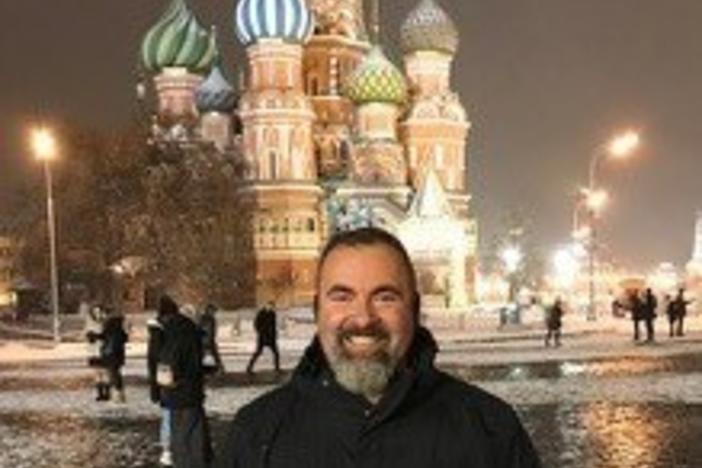 Marc Polymeropoulos, a senior CIA official, photographed in Moscow's Red Square in 2017. He fell ill on that trip and has since suffered debilitating migraine headaches that led him to resign from the agency.