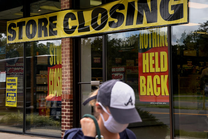 A store displays a sign before closing down permanently following the impact of the coronavirus pandemic, on Aug. 4, 2020 in Arlington, Va. The Small Business Administration's inspector general office said billions of dollars in relief loans may have been handed out to fraudsters or ineligible applicants.
