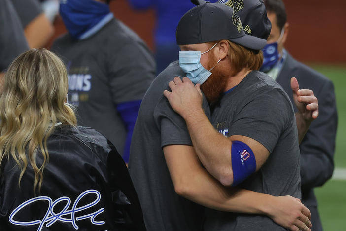 Los Angeles Dodgers third baseman Justin Turner celebrates after defeating the Tampa Bay Rays 3-1 in Game 6 to win the 2020 MLB World Series on Tuesday. Turner was removed from the game in the eighth inning after a positive coronavirus test.