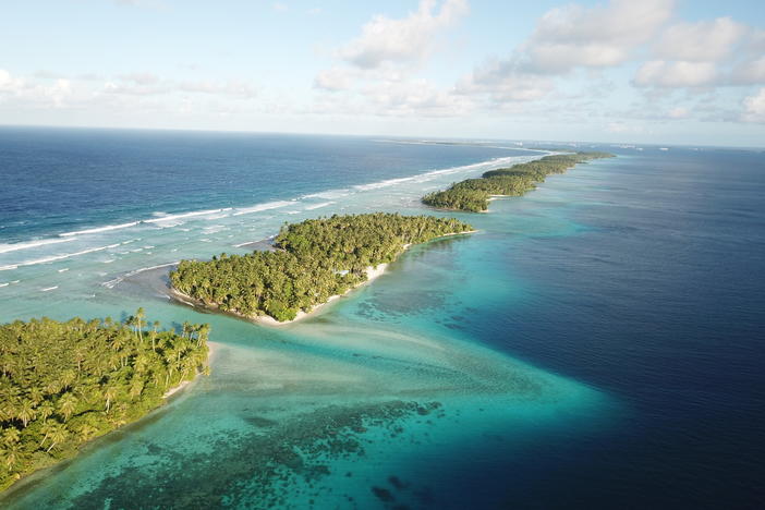 Two people arriving from the U.S. tested positive for the coronavirus in the Marshall Islands, shown here in 2017.