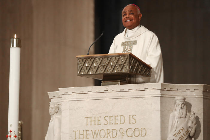Archbishop of Washington Wilton D. Gregory delivers his homily at the National Shrine of the Immaculate Conception on May 21, 2019 in Washington, D.C. Pope Francis named Gregory as a future cardinal this week.