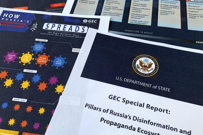 A State Department report on Russian online operations to promote conspiracy theories and misinformation. Some analysts also warn of "perception hacks," when relatively small-scale hacks are uncovered and then widely discussed by government officials, news organizations and on social media.