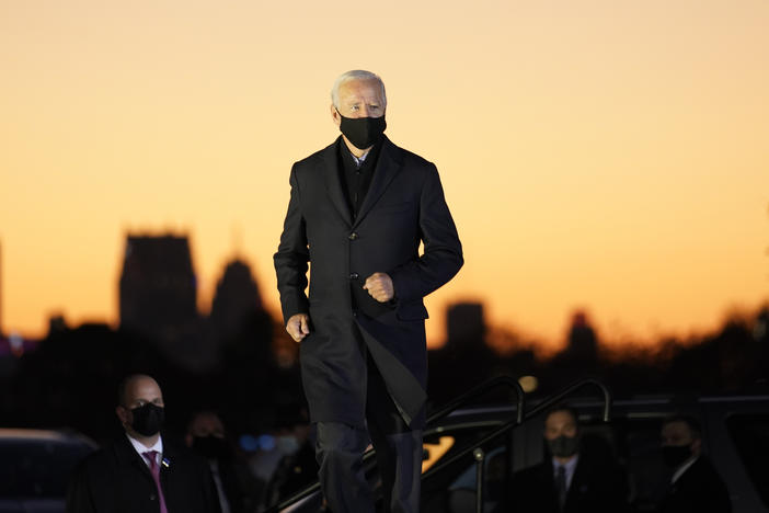 Democratic presidential candidate Joe Biden at a rally on Belle Isle in Detroit on Oct. 31.