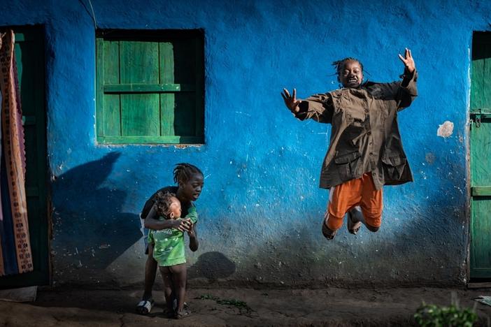 Children play on the street in a village outside of Addis Ababa, Ethiopia.