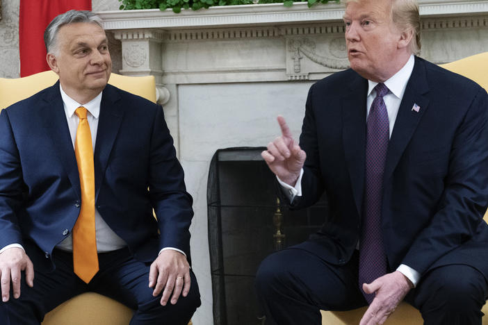 Hungarian Prime Minister Viktor Orban did not join other European leaders in congratulating Joe Biden. Orban and President Trump are seen here meeting last year at the White House.
