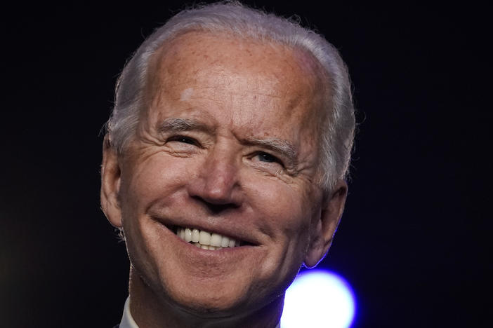 President-elect Joe Biden, along with Vice President-elect Kamala Harris, will address the nation Saturday at 8 p.m. ET.