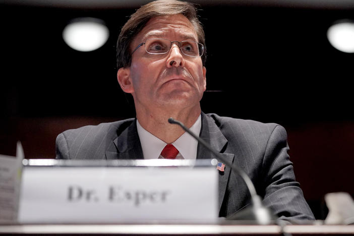 Secretary of Defense Mark Esper testifies during a House Armed Services Committee hearing on July 9 in Washington, D.C.
