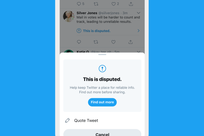 Twitter said extra steps urging people to think before sharing tweets were helping curb the spread of false claims about the election.