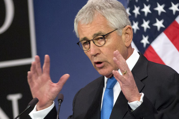 Former Secretary of Defense Chuck Hagel (shown here at NATO headquarters in Brussels in 2015) explains the challenges that President-elect Trump's pick to lead the Department of Defense will inherit.