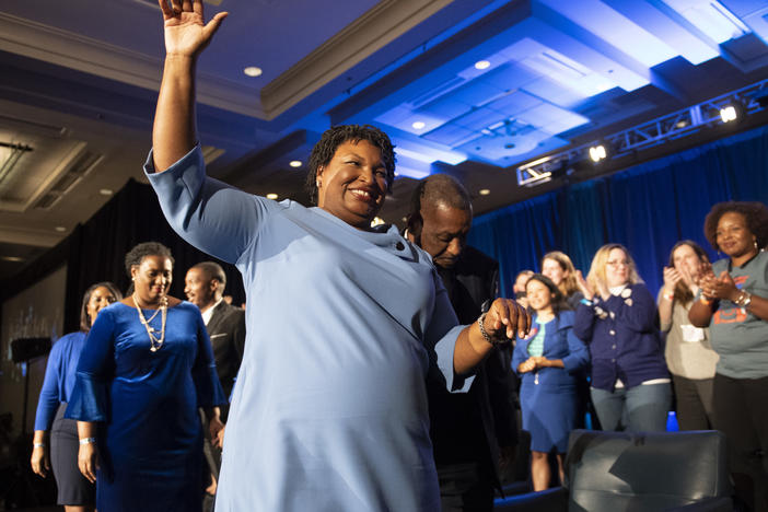 Georgia Democratic gubernatorial candidate Stacey Abrams left the stage after addressing supporters during an election night watch party in 2018. She accepted her loss but never conceded.